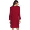 imageWiWi Nightgowns for Women Soft Long Sleeve Nightgown Plus Size Sleep Shirt Pajama Gown Viscose from Bamboo S4XAwine Red