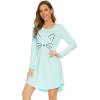 imageWiWi Nightgowns for Women Soft Long Sleeve Nightgown Plus Size Sleep Shirt Pajama Gown Viscose from Bamboo S4XBaquaCat