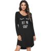 imageWiWi Nightgowns for Women Soft Long Sleeve Nightgown Plus Size Sleep Shirt Pajama Gown Viscose from Bamboo S4XBblackEye