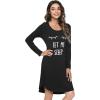 imageWiWi Nightgowns for Women Soft Long Sleeve Nightgown Plus Size Sleep Shirt Pajama Gown Viscose from Bamboo S4XBblackEye