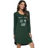 imageWiWi Nightgowns for Women Soft Long Sleeve Nightgown Plus Size Sleep Shirt Pajama Gown Viscose from Bamboo S4XBdeep GreenEye