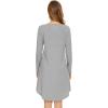 imageWiWi Nightgowns for Women Soft Long Sleeve Nightgown Plus Size Sleep Shirt Pajama Gown Viscose from Bamboo S4XBheather GreyCat