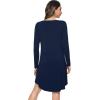 imageWiWi Nightgowns for Women Soft Long Sleeve Nightgown Plus Size Sleep Shirt Pajama Gown Viscose from Bamboo S4XBnavyEye