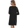 imageWiWi Nightgowns for Women Square Neck Long Sleeve Night Gowns Viscose from Bamboo Soft Night Shirt Pajamas SXXLBlack