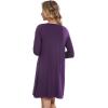 imageWiWi Nightgowns for Women Square Neck Long Sleeve Night Gowns Viscose from Bamboo Soft Night Shirt Pajamas SXXLDark Purple