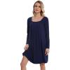 imageWiWi Nightgowns for Women Square Neck Long Sleeve Night Gowns Viscose from Bamboo Soft Night Shirt Pajamas SXXLNavy