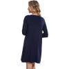 imageWiWi Nightgowns for Women Square Neck Long Sleeve Night Gowns Viscose from Bamboo Soft Night Shirt Pajamas SXXLNavy