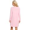 imageWiWi Nightgowns for Women Square Neck Long Sleeve Night Gowns Viscose from Bamboo Soft Night Shirt Pajamas SXXLPink