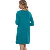 imageWiWi Nightgowns for Women Square Neck Long Sleeve Night Gowns Viscose from Bamboo Soft Night Shirt Pajamas SXXLTeal Blue