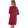 imageWiWi Nightgowns for Women Square Neck Long Sleeve Night Gowns Viscose from Bamboo Soft Night Shirt Pajamas SXXLWine