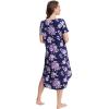 imageWiWi Nightgowns for Women Viscose from Bamboo Nightshirts Short Sleeve Nightshirt Sleep Gowns Loungewear Nightdress SXXLDark NavyPurple Floral