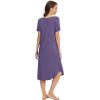 imageWiWi Nightgowns for Women Viscose from Bamboo Nightshirts Short Sleeve Nightshirt Sleep Gowns Loungewear Nightdress SXXLLavender