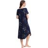 imageWiWi Nightgowns for Women Viscose from Bamboo Nightshirts Short Sleeve Nightshirt Sleep Gowns Loungewear Nightdress SXXLNavy Stars