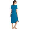 imageWiWi Nightgowns for Women Viscose from Bamboo Nightshirts Short Sleeve Nightshirt Sleep Gowns Loungewear Nightdress SXXLTeal Blue