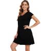 imageWiWi Nightgowns for Women Viscose from Bamboo Short Raglan Sleeve Pajama Gowns Nightshirts SXXLBlack