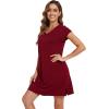 imageWiWi Nightgowns for Women Viscose from Bamboo Short Raglan Sleeve Pajama Gowns Nightshirts SXXLWine