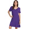 imageWiWi Soft Nightgowns for Women Viscose from Bamboo Sleep Shirts Plus Size Pajamas Short Sleeve Sleepwear S4XAlilac