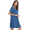imageWiWi Soft Nightgowns for Women Viscose from Bamboo Sleep Shirts Plus Size Pajamas Short Sleeve Sleepwear S4XAprussian Blue