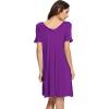 imageWiWi Soft Nightgowns for Women Viscose from Bamboo Sleep Shirts Plus Size Pajamas Short Sleeve Sleepwear S4XApurple