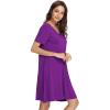 imageWiWi Soft Nightgowns for Women Viscose from Bamboo Sleep Shirts Plus Size Pajamas Short Sleeve Sleepwear S4XApurple