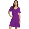imageWiWi Soft Nightgowns for Women Viscose from Bamboo Sleep Shirts Plus Size Pajamas Short Sleeve Sleepwear S4XApurple