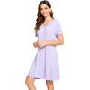 imageWiWi Soft Nightgowns for Women Viscose from Bamboo Sleep Shirts Plus Size Pajamas Short Sleeve Sleepwear S4XAtaro Purple