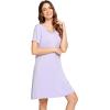 imageWiWi Soft Nightgowns for Women Viscose from Bamboo Sleep Shirts Plus Size Pajamas Short Sleeve Sleepwear S4XAtaro Purple