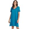imageWiWi Soft Nightgowns for Women Viscose from Bamboo Sleep Shirts Plus Size Pajamas Short Sleeve Sleepwear S4XAteal Blue