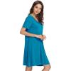 imageWiWi Soft Nightgowns for Women Viscose from Bamboo Sleep Shirts Plus Size Pajamas Short Sleeve Sleepwear S4XAteal Blue