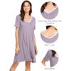 imageWiWi Soft Nightgowns for Women Viscose from Bamboo Sleep Shirts Plus Size Pajamas Short Sleeve Sleepwear S4XAviolet
