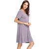 imageWiWi Soft Nightgowns for Women Viscose from Bamboo Sleep Shirts Plus Size Pajamas Short Sleeve Sleepwear S4XAviolet