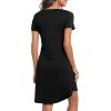 imageWiWi Soft Nightgowns for Women Viscose from Bamboo Sleep Shirts Plus Size Pajamas Short Sleeve Sleepwear S4XBblack Cat