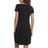 imageWiWi Soft Nightgowns for Women Viscose from Bamboo Sleep Shirts Plus Size Pajamas Short Sleeve Sleepwear S4XBblack Eye