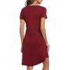 imageWiWi Soft Nightgowns for Women Viscose from Bamboo Sleep Shirts Plus Size Pajamas Short Sleeve Sleepwear S4XBwine Cat