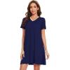 imageWiWi Soft Nightgowns for Women Viscose from Bamboo Sleep Shirts Plus Size Pajamas Short Sleeve Sleepwear S4XDblue Depth