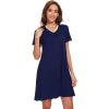 imageWiWi Soft Nightgowns for Women Viscose from Bamboo Sleep Shirts Plus Size Pajamas Short Sleeve Sleepwear S4XDblue Depth