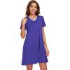 imageWiWi Soft Nightgowns for Women Viscose from Bamboo Sleep Shirts Plus Size Pajamas Short Sleeve Sleepwear S4XDbulish Purple