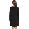 imageWiWi Viscose Made from Bamboo Nightgowns for Women Long Sleeve Satin V Neck Night shirt Soft Sleepshirt Sleepwear SXXLBlack