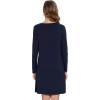 imageWiWi Viscose Made from Bamboo Nightgowns for Women Long Sleeve Satin V Neck Night shirt Soft Sleepshirt Sleepwear SXXLNavy