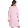 imageWiWi Viscose Made from Bamboo Nightgowns for Women Long Sleeve Satin V Neck Night shirt Soft Sleepshirt Sleepwear SXXLPink