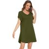 imageWiWi Viscose from Bamboo Nightgowns for Women Lightweight Casual Nightgown Short Sleeve Sleep Shirt Soft Summer Night SXXLAarmy Green