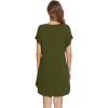 imageWiWi Viscose from Bamboo Nightgowns for Women Lightweight Casual Nightgown Short Sleeve Sleep Shirt Soft Summer Night SXXLAarmy Green