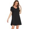 imageWiWi Viscose from Bamboo Nightgowns for Women Lightweight Casual Nightgown Short Sleeve Sleep Shirt Soft Summer Night SXXLAblack