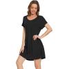 imageWiWi Viscose from Bamboo Nightgowns for Women Lightweight Casual Nightgown Short Sleeve Sleep Shirt Soft Summer Night SXXLAblack