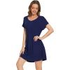 imageWiWi Viscose from Bamboo Nightgowns for Women Lightweight Casual Nightgown Short Sleeve Sleep Shirt Soft Summer Night SXXLAnavy
