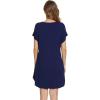 imageWiWi Viscose from Bamboo Nightgowns for Women Lightweight Casual Nightgown Short Sleeve Sleep Shirt Soft Summer Night SXXLAnavy