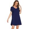 imageWiWi Viscose from Bamboo Nightgowns for Women Lightweight Casual Nightgown Short Sleeve Sleep Shirt Soft Summer Night SXXLAnavy