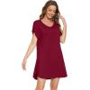 imageWiWi Viscose from Bamboo Nightgowns for Women Lightweight Casual Nightgown Short Sleeve Sleep Shirt Soft Summer Night SXXLAwine