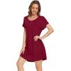 imageWiWi Viscose from Bamboo Nightgowns for Women Lightweight Casual Nightgown Short Sleeve Sleep Shirt Soft Summer Night SXXLAwine