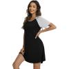 imageWiWi Viscose from Bamboo Nightgowns for Women Lightweight Casual Nightgown Short Sleeve Sleep Shirt Soft Summer Night SXXLBblack